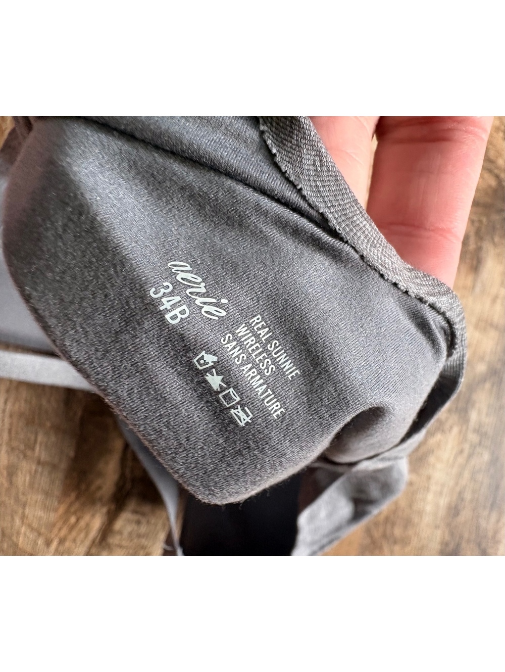 Aerie Heathered Gray Real Sunnie Wireless Bra 34B - Picture 3 of 3